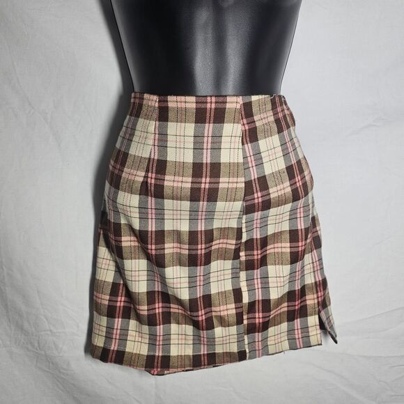Y2K pink plaid tartan preppy coquette mini skirt - Picture 1 of 4